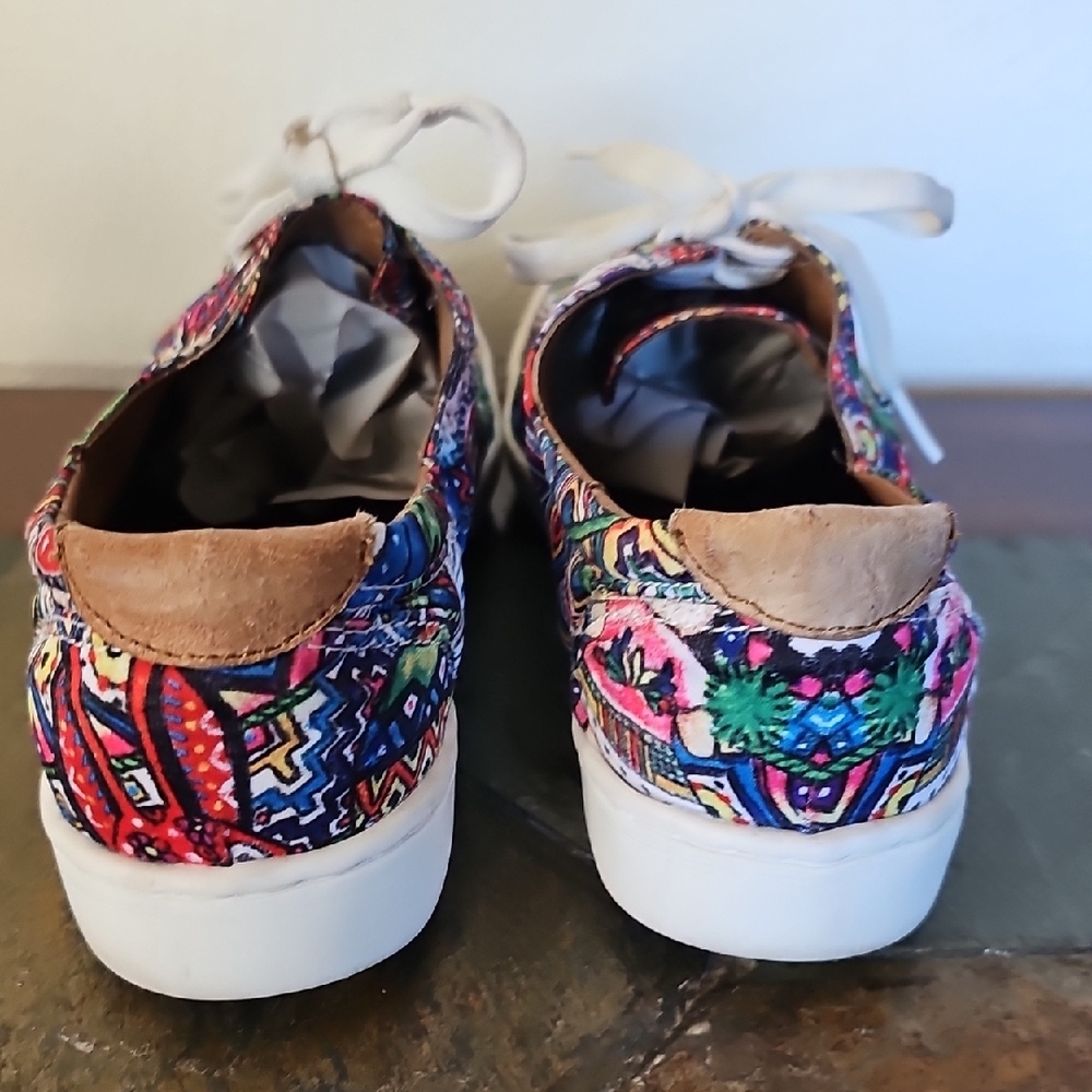 Paula Cuevas artsy colorful sneakers Size 38 printed lace up shoes sneakers - Picture 9 of 16